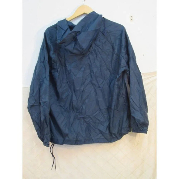 Vintage Windbreaker U.S. Space Camp Jacket Half Zip Hooded Navy Blue Medium - Picture 6 of 8